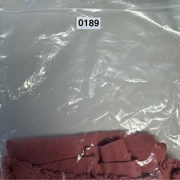 Raquel Allegra Rust Red Fringe Neck Cotton Boho Minimalist Dress - Picture 13 of 15